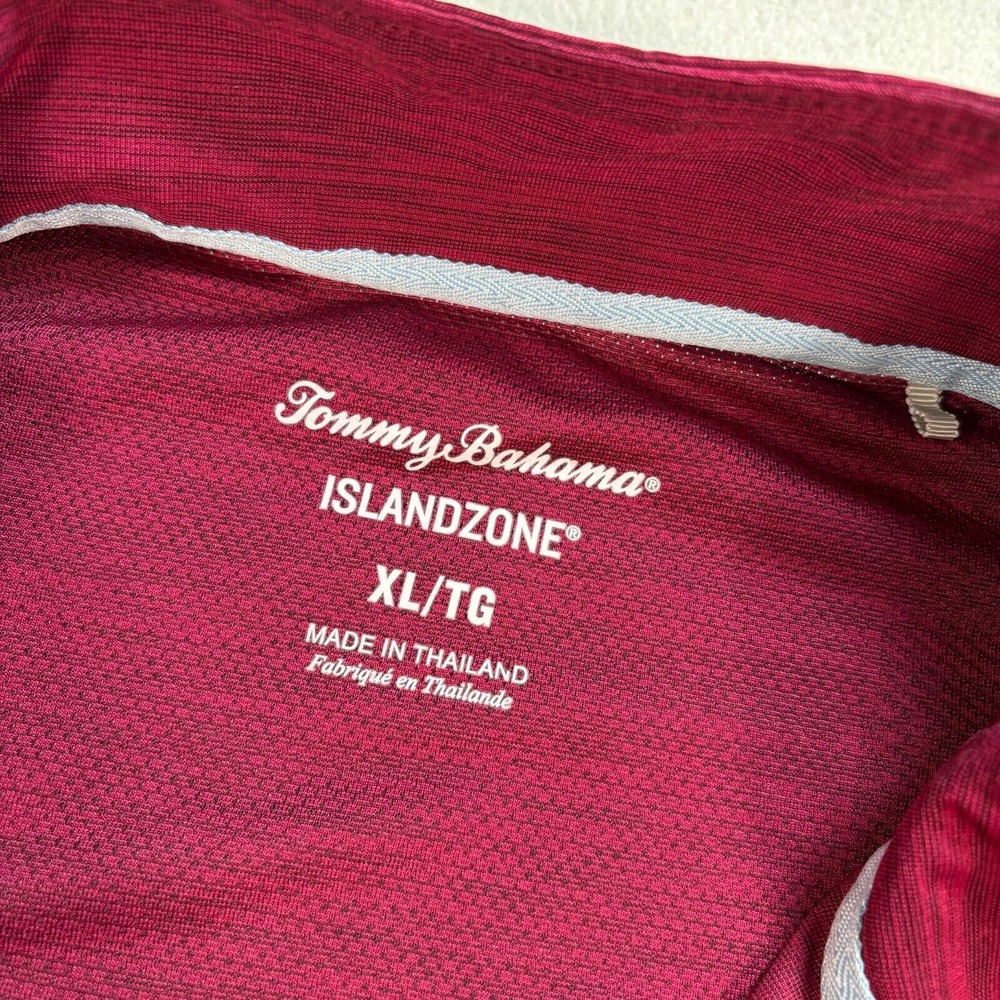 Tommy Bahama Island Zone 1/4 Zip Mens XL Burgundy Red Perforated Lightweigh Logo - Picture 3 of 16